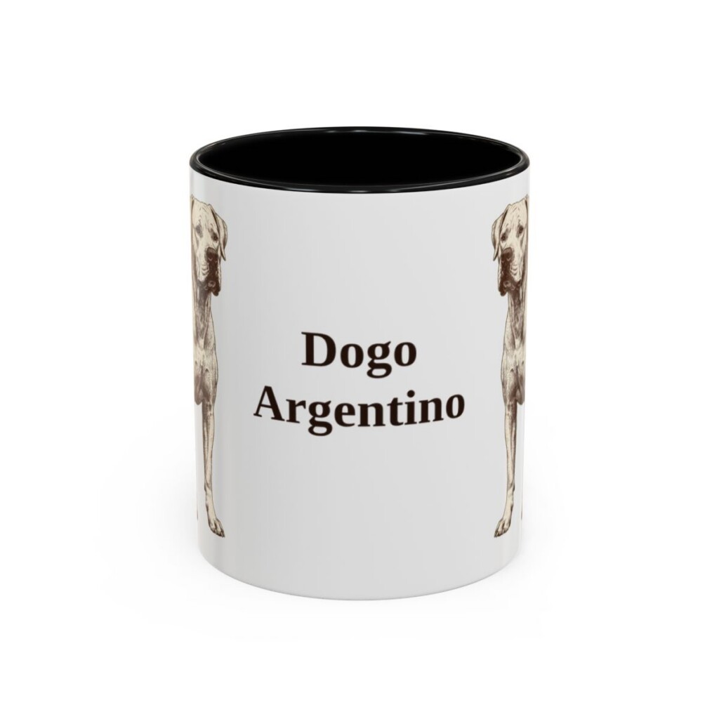 11oz Dogo Argentino Mug, Black, front view