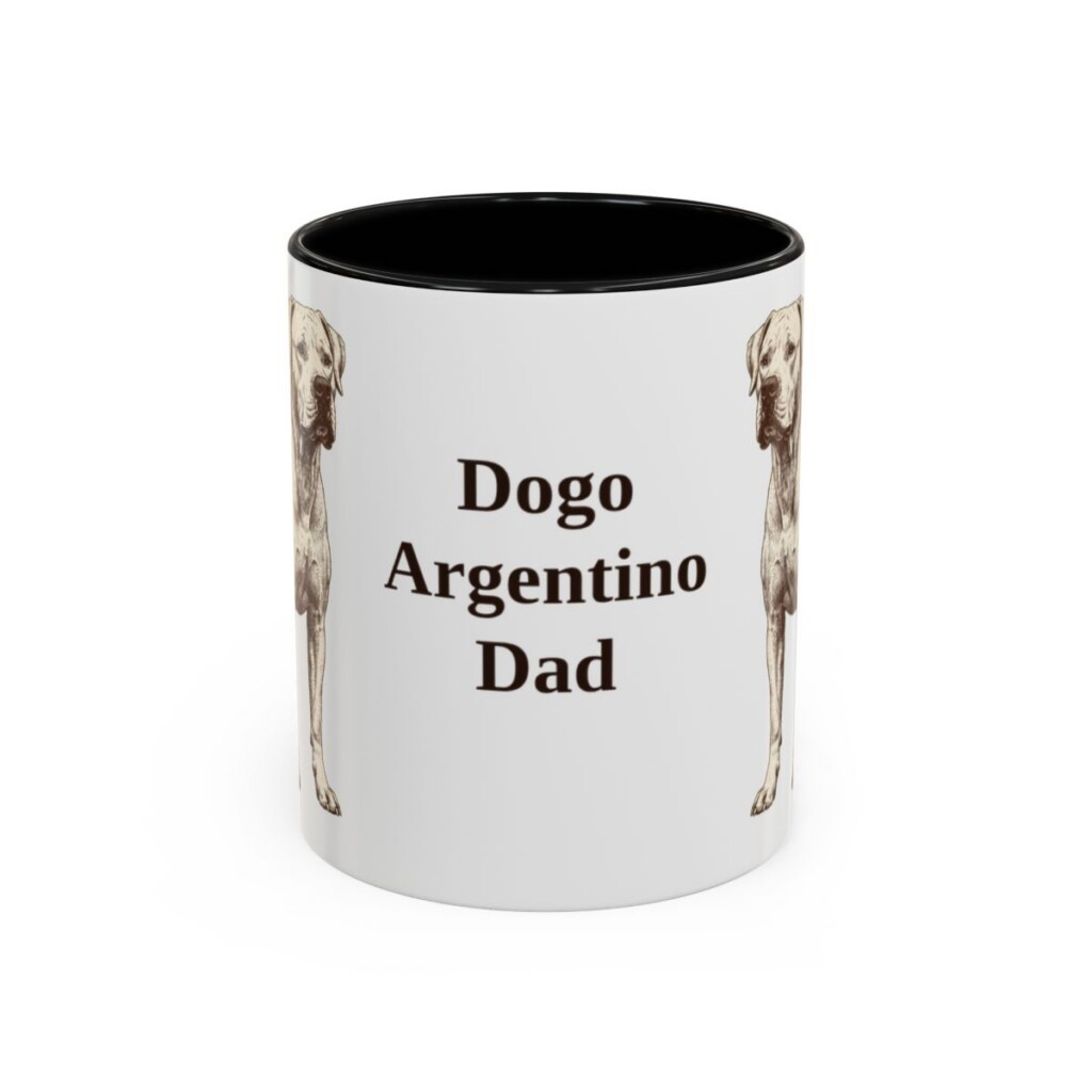 11oz-dogo-argentino-mug-dad-black-front 11oz Dogo Argentino Dog Dad Mug, Black, front view