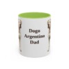 11oz-dogo-argentino-mug-dad-light-green 11oz Dogo Argentino Dog Dad Mug, Light Green, front view