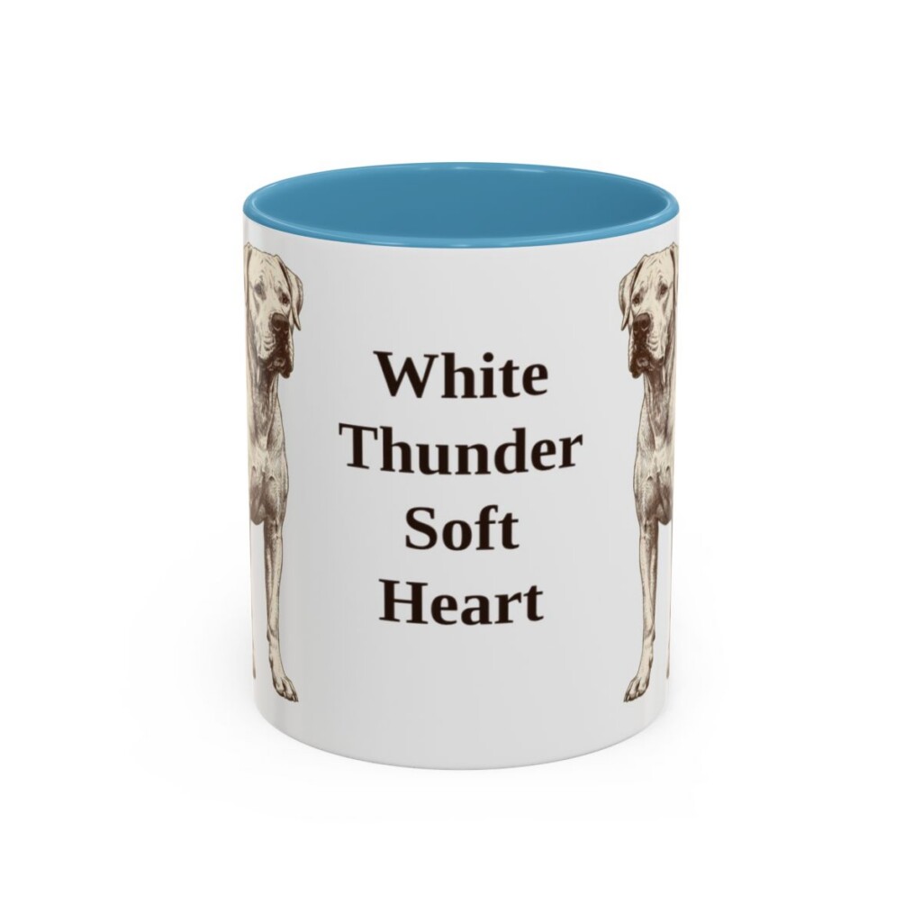 11oz-dogo-argentino-mug-humor-light-blue 11oz Funny Dogo Argentino Mug, Light Blue, front view