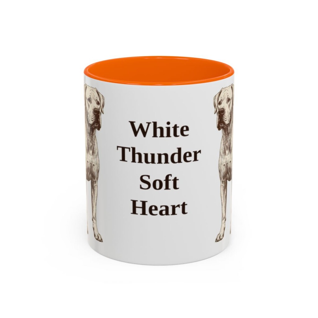 11oz-dogo-argentino-mug-humor-orange 11oz Funny Dogo Argentino Mug, Orange, front view