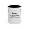 11oz Dogo Argentino Latin Mug, Black, front view
