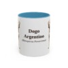 11oz Dogo Argentino Latin Mug, Light Blue, front view