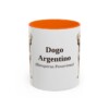 11oz Dogo Argentino Latin Mug, Orange, front view