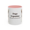 11oz Dogo Argentino Latin Mug, Pink, front view