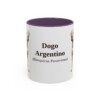 11oz Dogo Argentino Latin Mug, Purple, front view