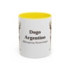 11oz Dogo Argentino Latin Mug, Yellow, front view