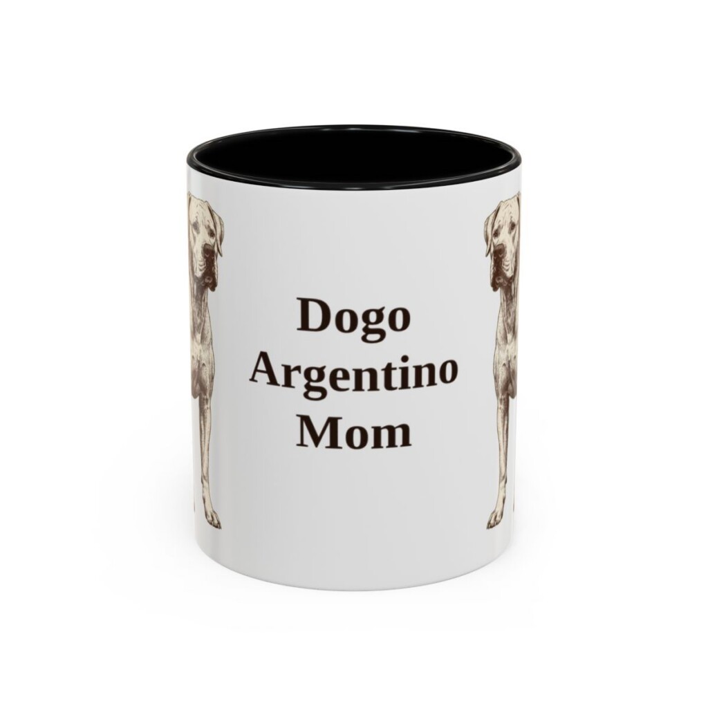 11oz Dogo Argentino Dog Mom Mug, Black, front view