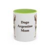 11oz Dogo Argentino Dog Mom Mug, Light Green, front view