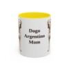 11oz Dogo Argentino Dog Mom Mug, Yellow, front view