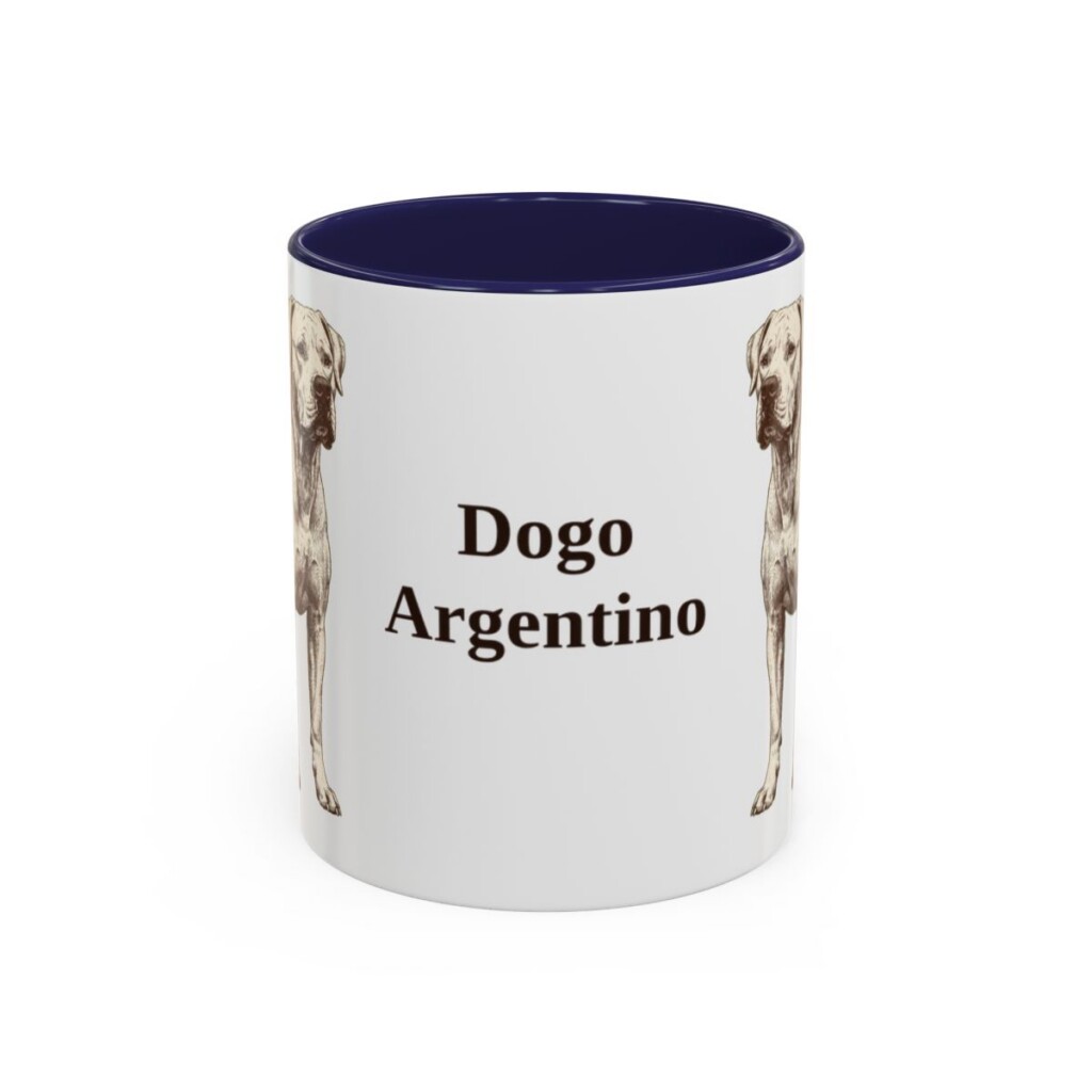 11oz Dogo Argentino Mug, Navy, front view