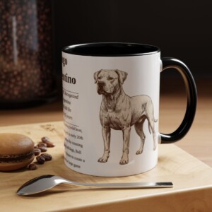 11oz Dogo Argentino Mug, Black, lifestyle photo