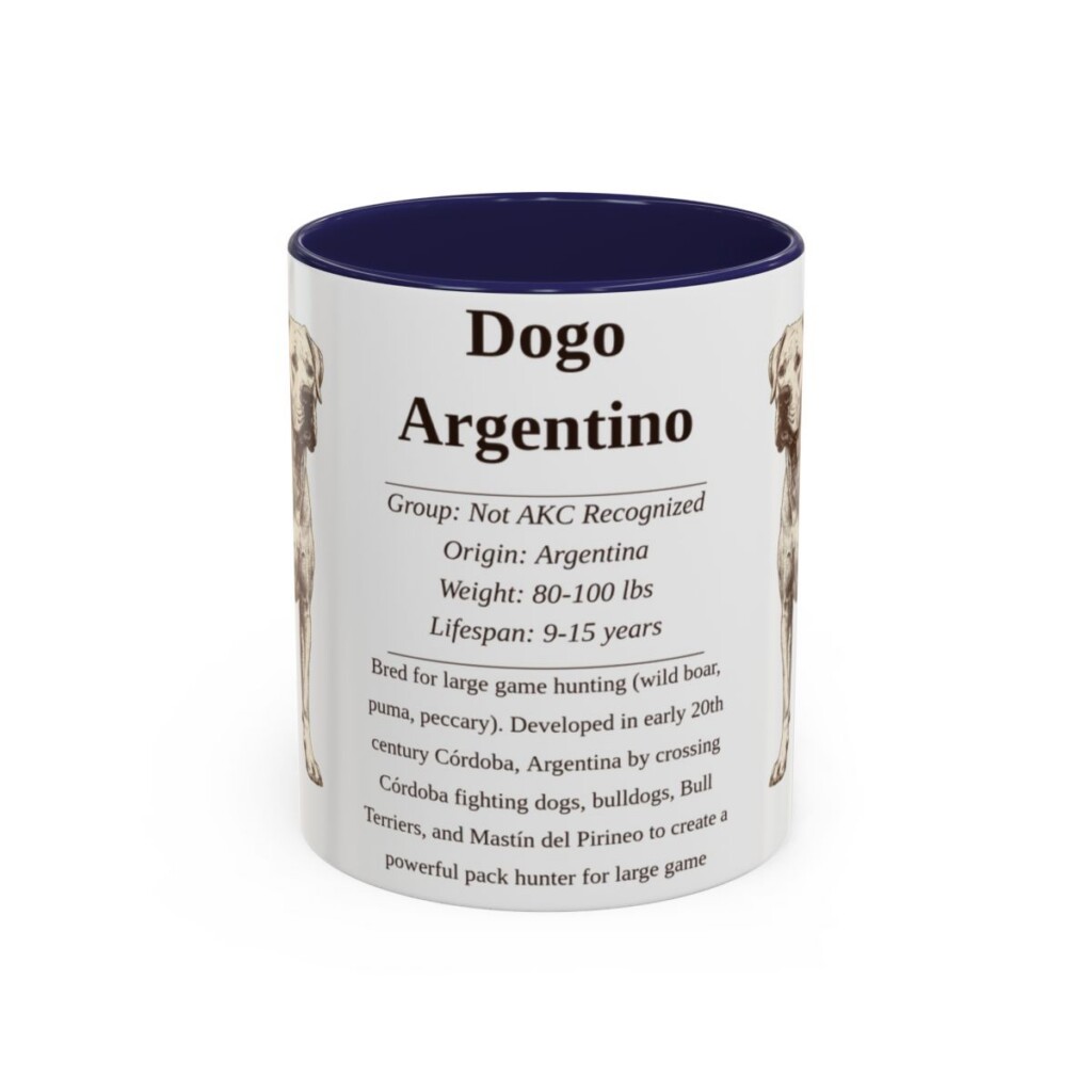 11oz-dogo-argentino-mug-writeup-navy 11oz Dogo Argentino Mug, Navy, front view