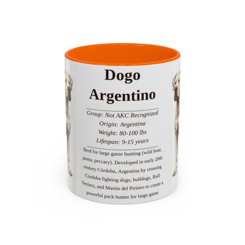 11oz-dogo-argentino-mug-writeup-orange 11oz Dogo Argentino Mug, Orange, front view