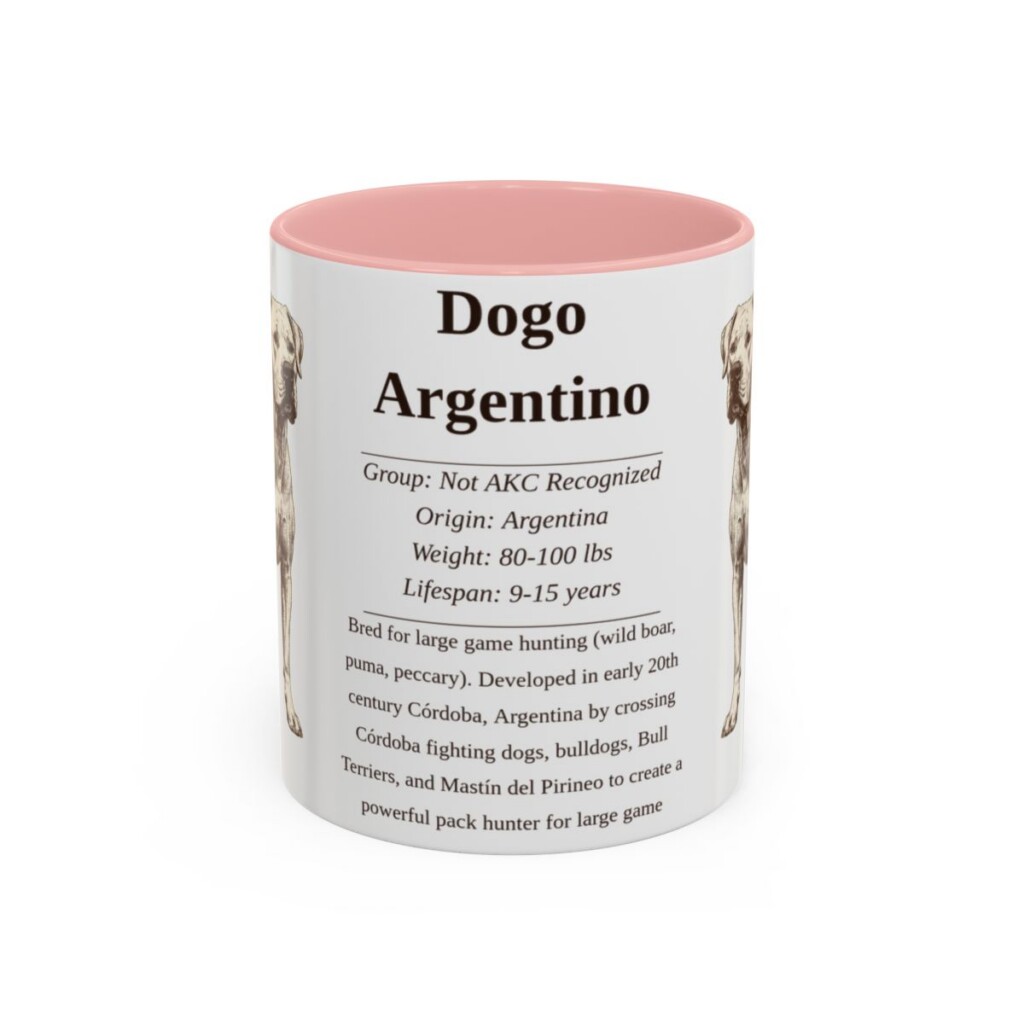 11oz-dogo-argentino-mug-writeup-pink 11oz Dogo Argentino Mug, Pink, front view