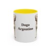 11oz Dogo Argentino Mug, Yellow, front view