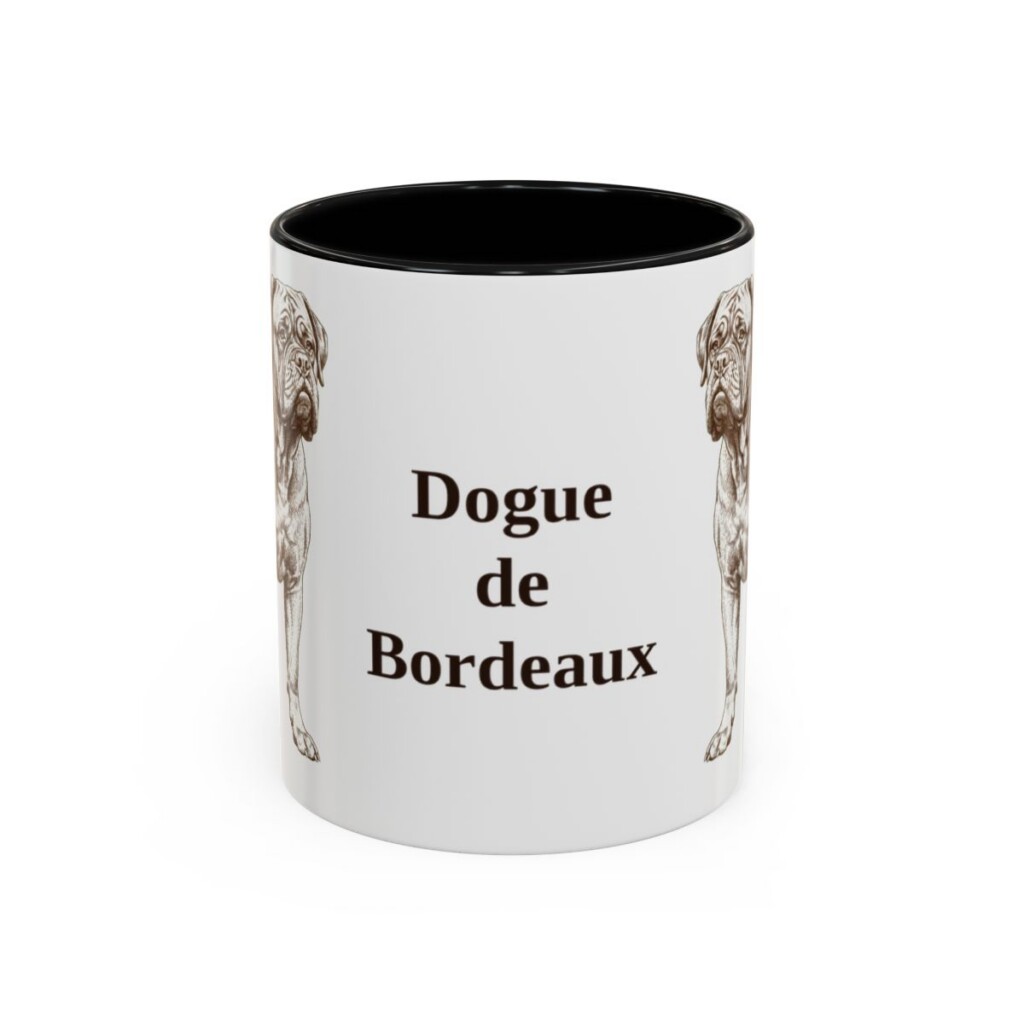 11oz Dogue de Bordeaux Mug, Black, front view