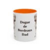 11oz Dogue de Bordeaux Dog Dad Mug, Orange, front view