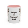 11oz Dogue de Bordeaux Dog Dad Mug, Pink, front view