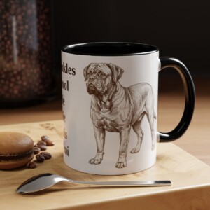11oz Funny Dogue de Bordeaux Mug, Black, lifestyle photo