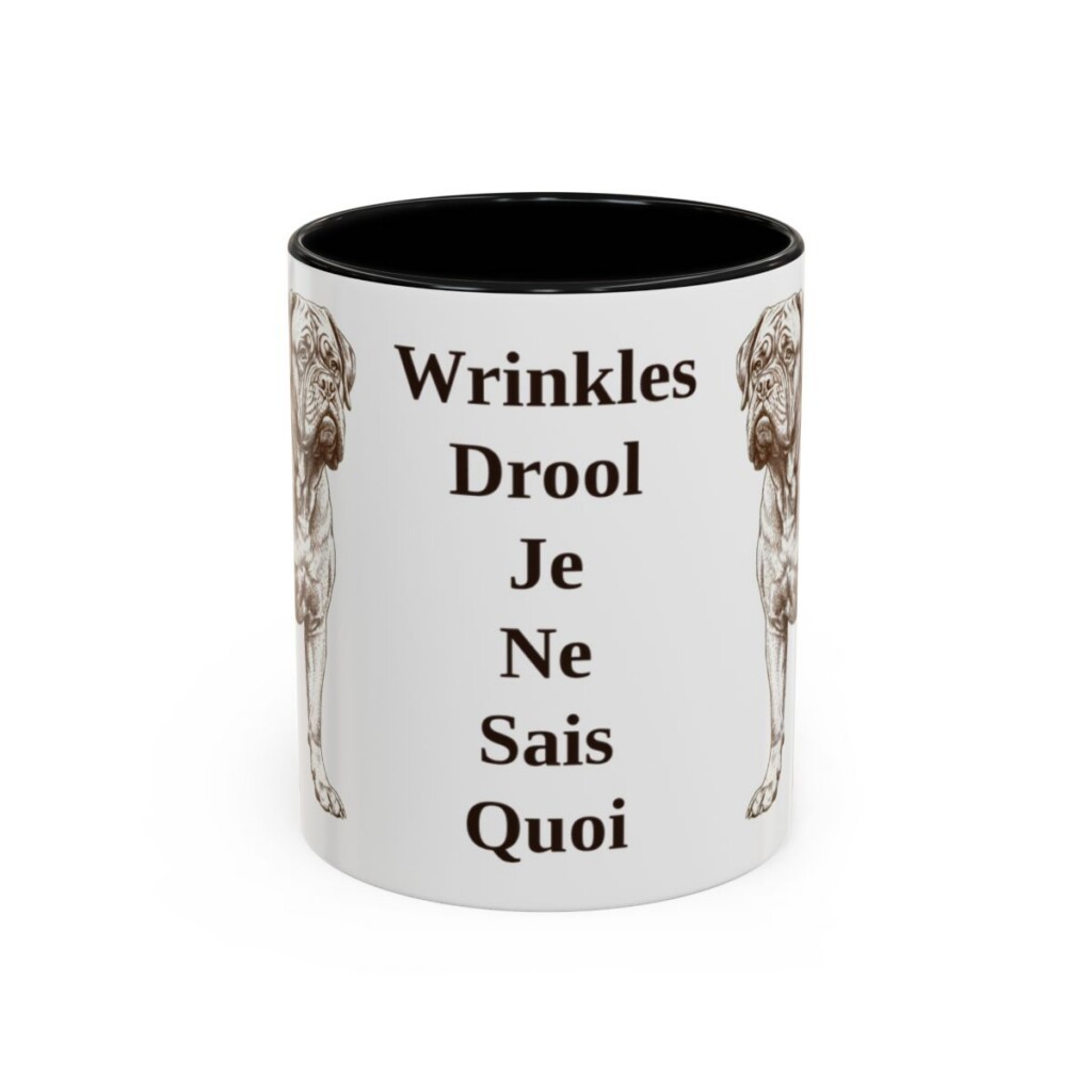 11oz Funny Dogue de Bordeaux Mug, Black, front view