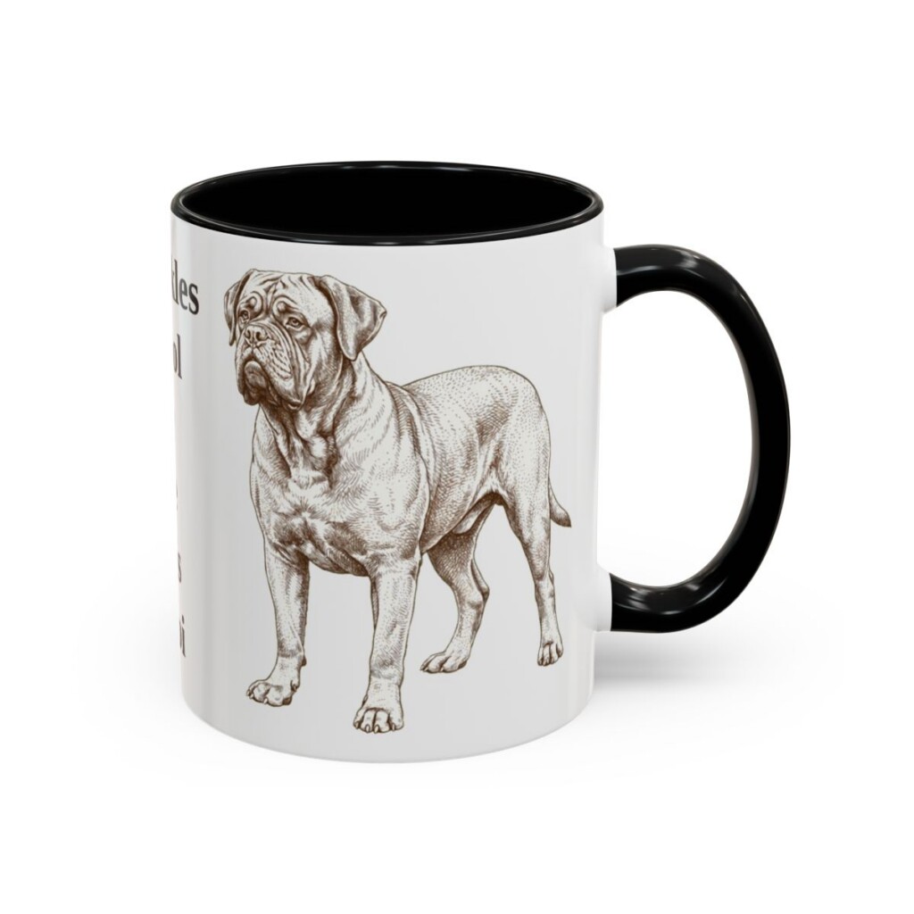 11oz Funny Dogue de Bordeaux Mug, Black, right side view
