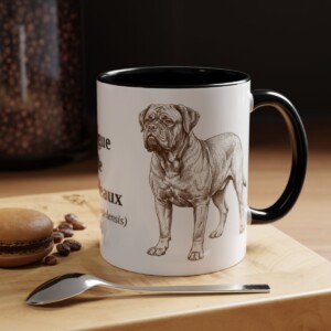 11oz Dogue de Bordeaux Latin Mug, Black, lifestyle photo