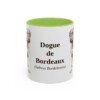 11oz Dogue de Bordeaux Latin Mug, Light Green, front view