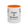 11oz Dogue de Bordeaux Latin Mug, Orange, front view