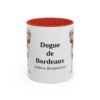 11oz Dogue de Bordeaux Latin Mug, Red, front view
