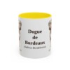 11oz Dogue de Bordeaux Latin Mug, Yellow, front view