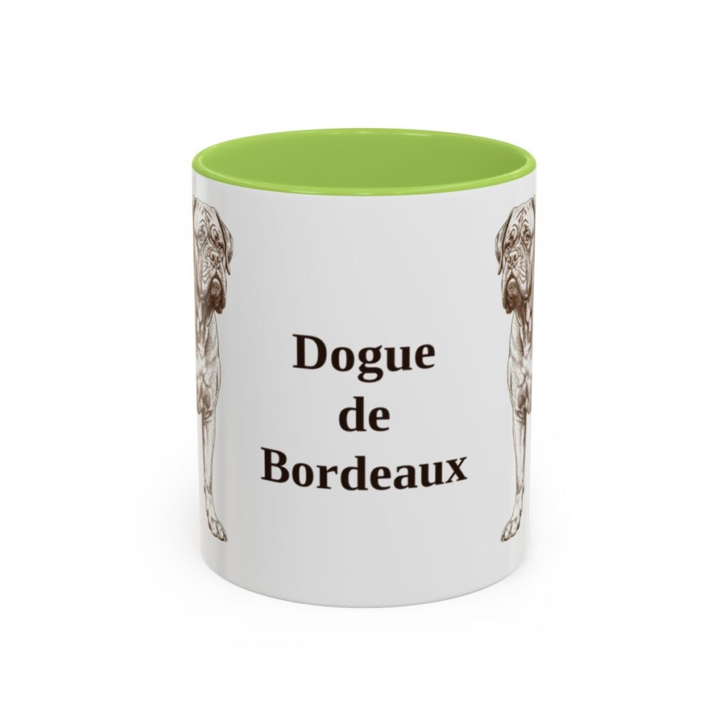 11oz Dogue de Bordeaux Mug, Light Green, front view