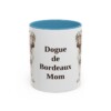 11oz Dogue de Bordeaux Dog Mom Mug, Light Blue, front view