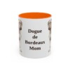 11oz Dogue de Bordeaux Dog Mom Mug, Orange, front view