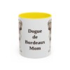 11oz Dogue de Bordeaux Dog Mom Mug, Yellow, front view