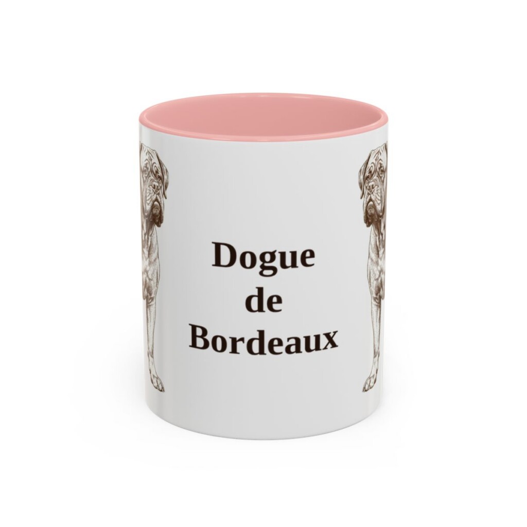 11oz Dogue de Bordeaux Mug, Pink, front view