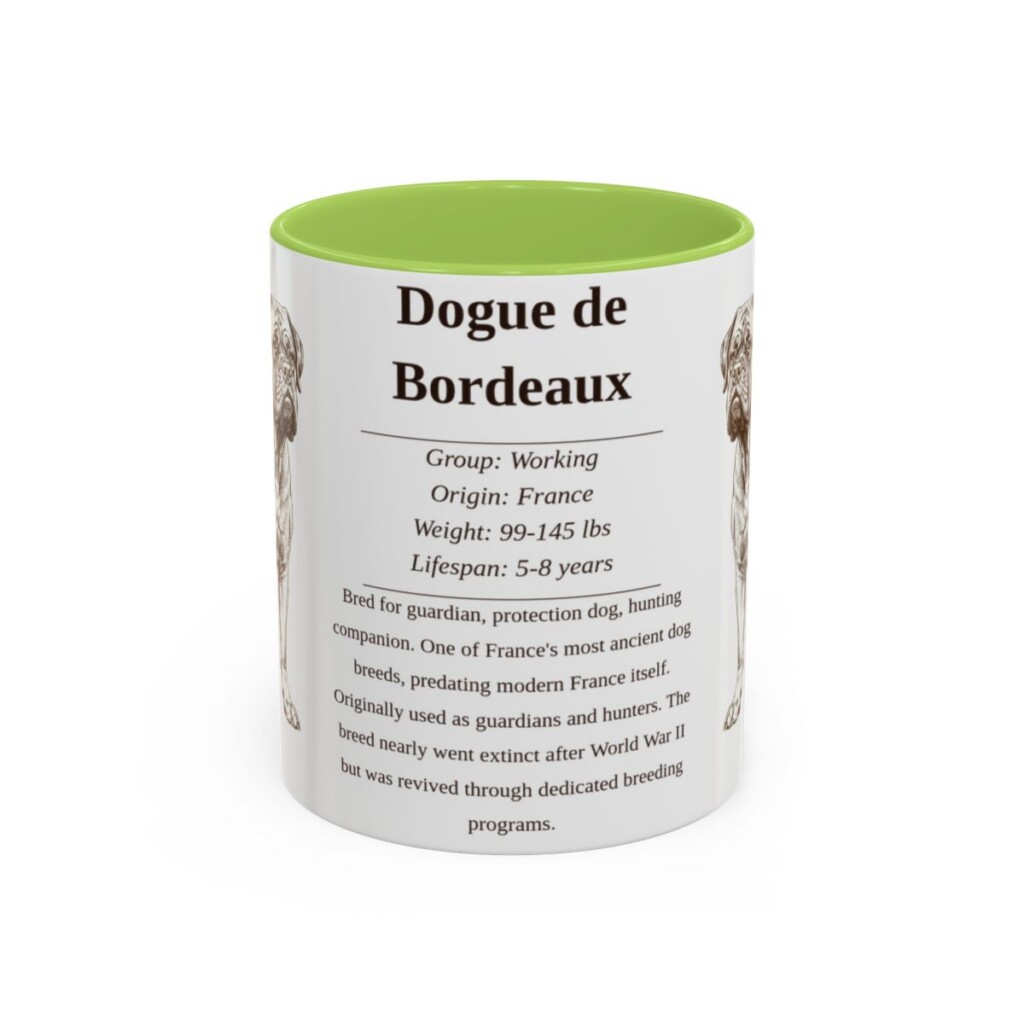 11oz-dogue-de-bordeaux-mug-writeup-light-green 11oz Dogue de Bordeaux Mug, Light Green, front view