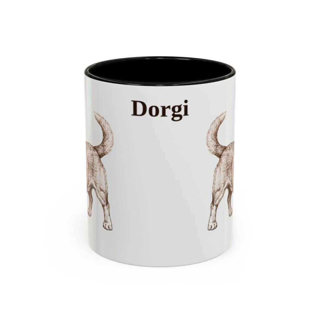 11oz Dorgi Mug, Black, front view