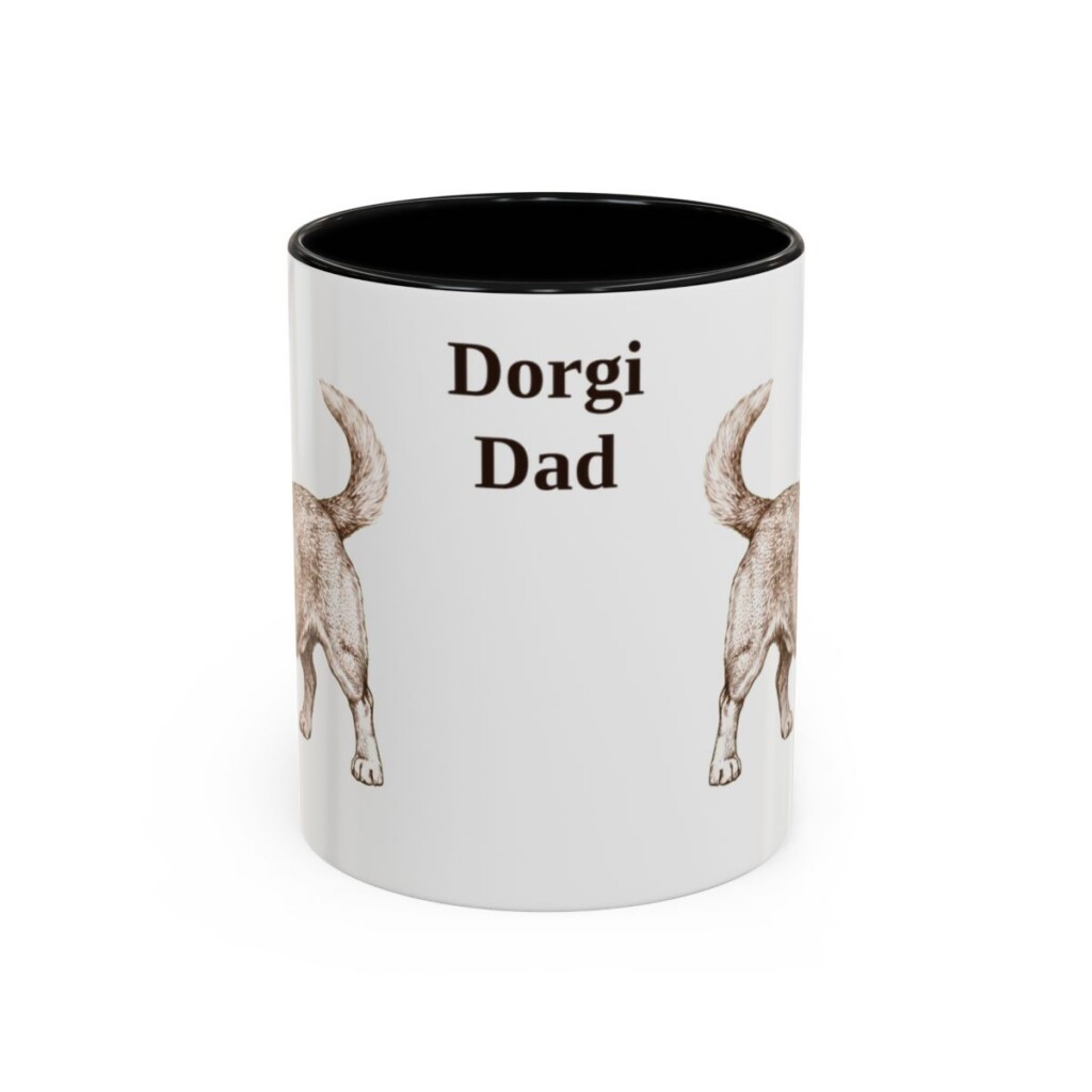 11oz Dorgi Dog Dad Mug, Black, front view
