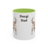 11oz Dorgi Dog Dad Mug, Light Green, front view