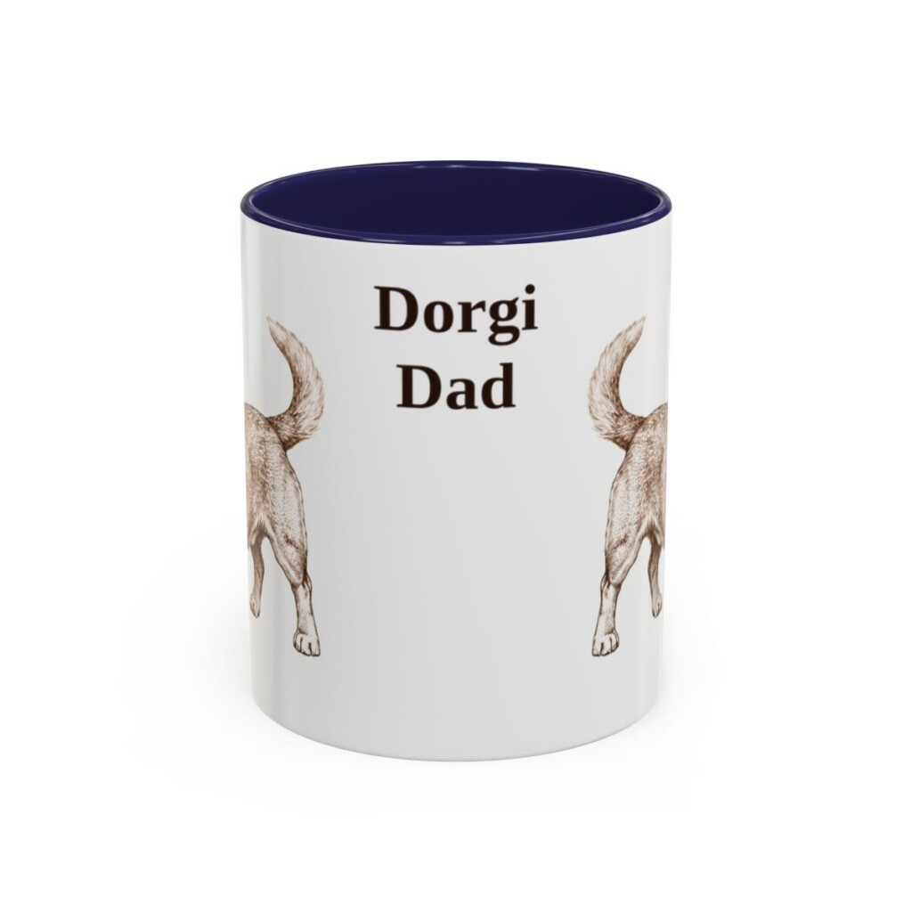 11oz Dorgi Dog Dad Mug, Navy, front view