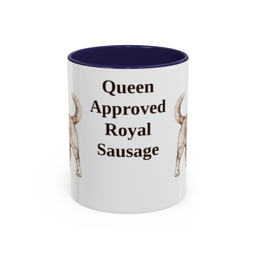 11oz Funny Dorgi Mug, Navy, front view