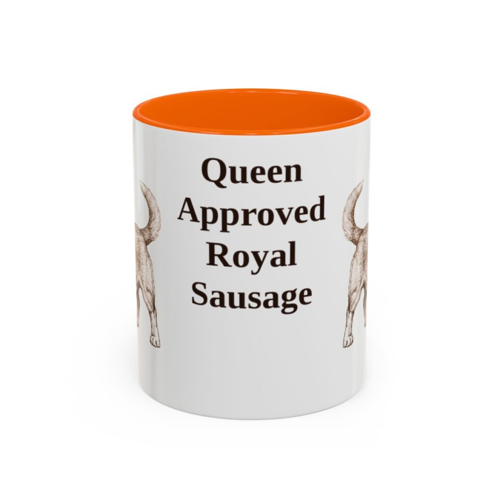 11oz Funny Dorgi Mug, Orange, front view