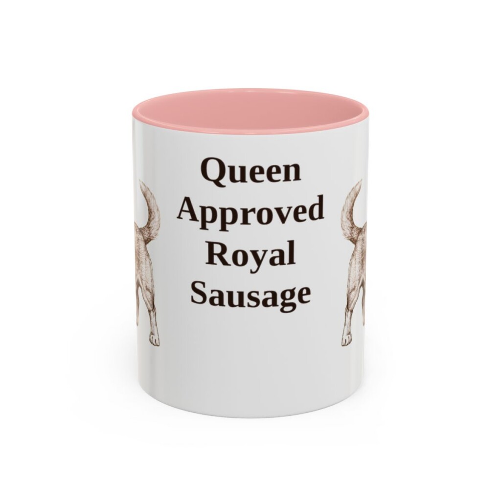 11oz Funny Dorgi Mug, Pink, front view
