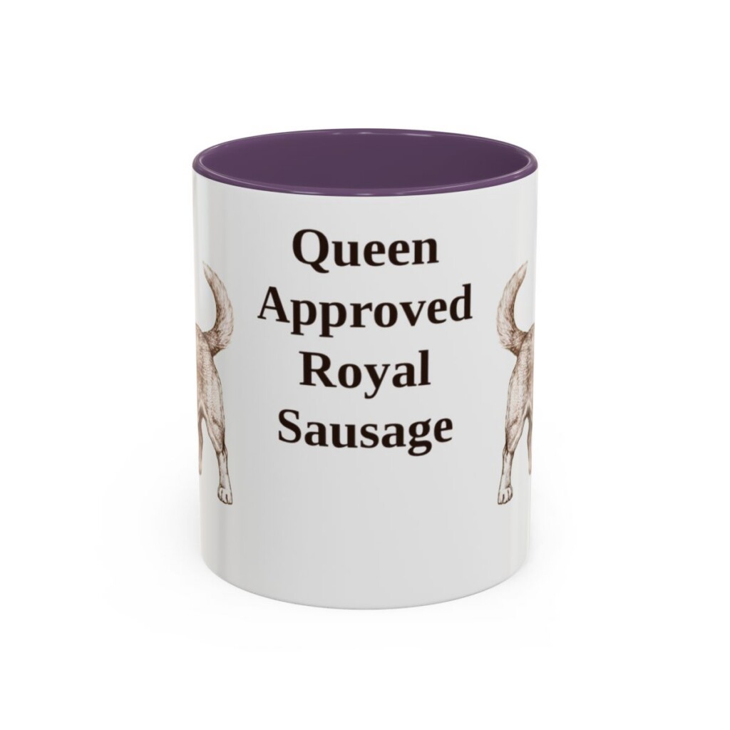 11oz Funny Dorgi Mug, Purple, front view