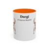 11oz Dorgi Latin Mug, Orange, front view