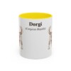 11oz Dorgi Latin Mug, Yellow, front view