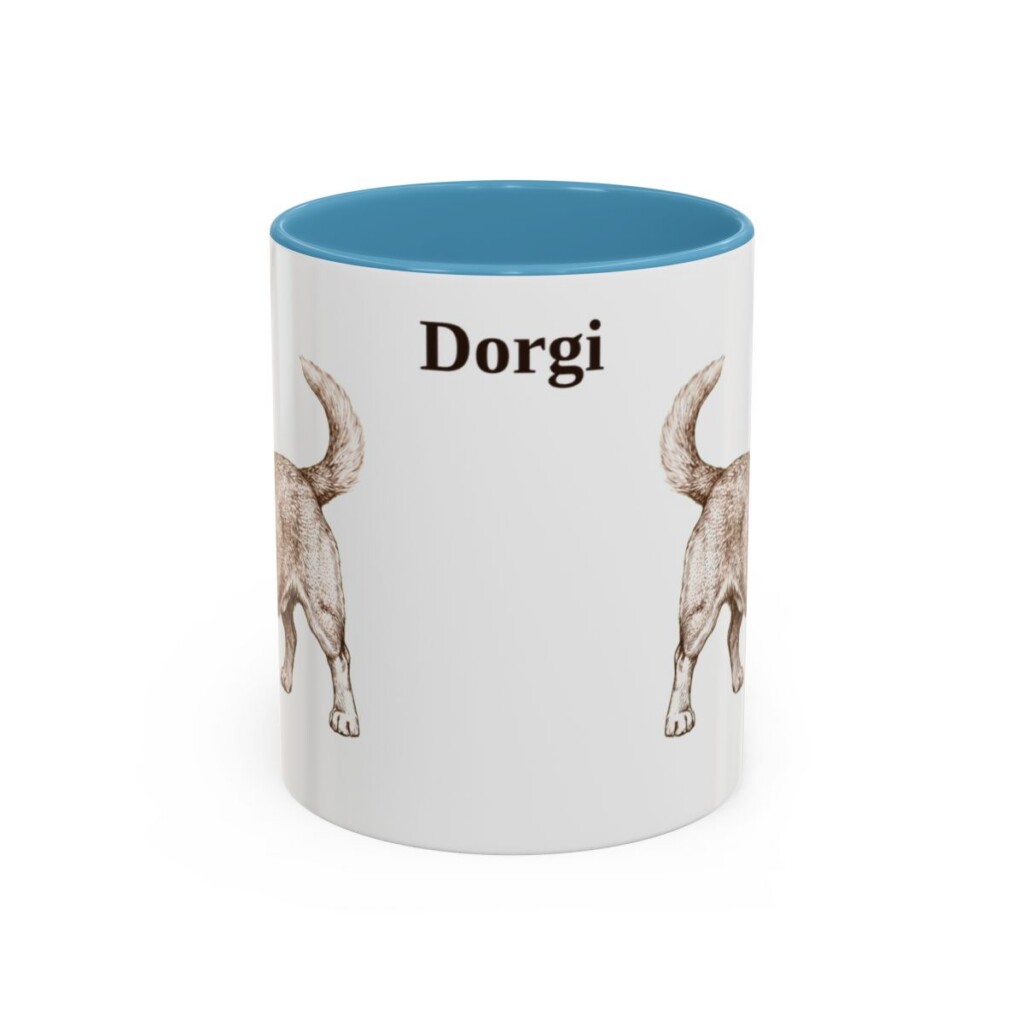 11oz Dorgi Mug, Light Blue, front view