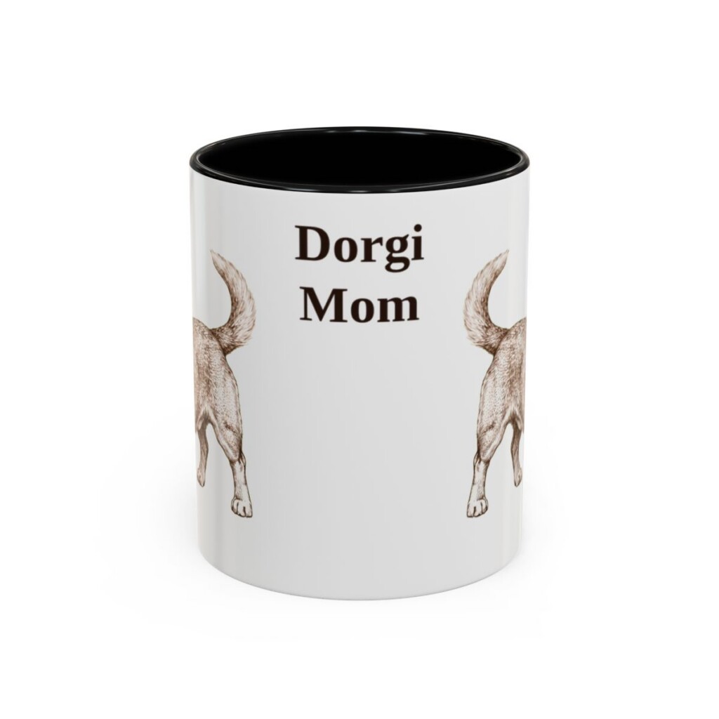 11oz Dorgi Dog Mom Mug, Black, front view