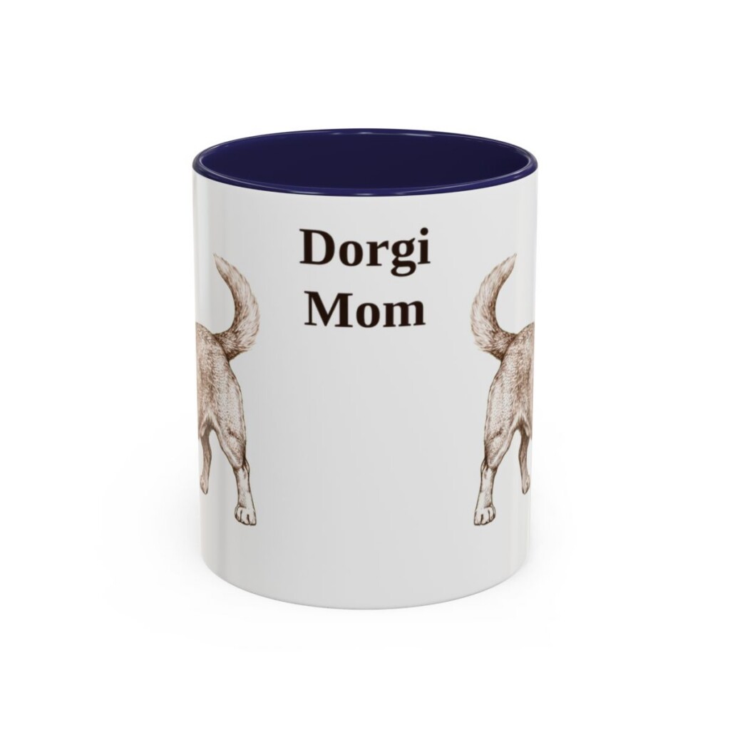 11oz Dorgi Dog Mom Mug, Navy, front view